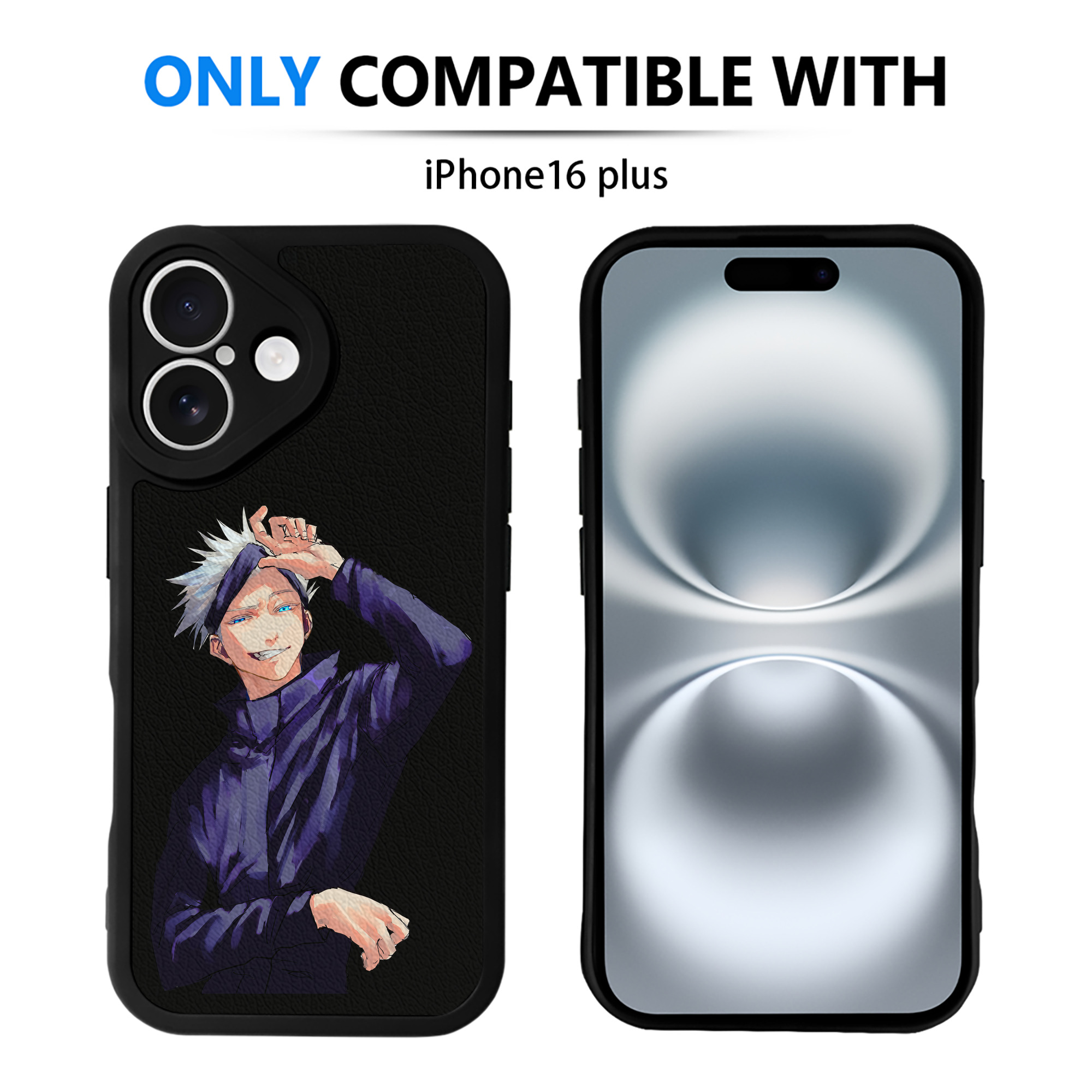 （画像用） 呪術廻戦 Jujutsu Kaisen 【iPhone 16シリーズ対応】シリコンスマホケース（レザー調） 材質：シリコン